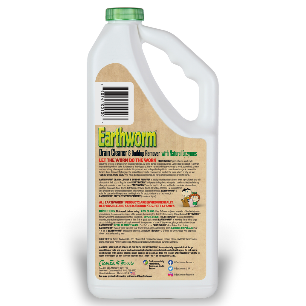 Earthworm drain cleaner poured into bathroom sink drain