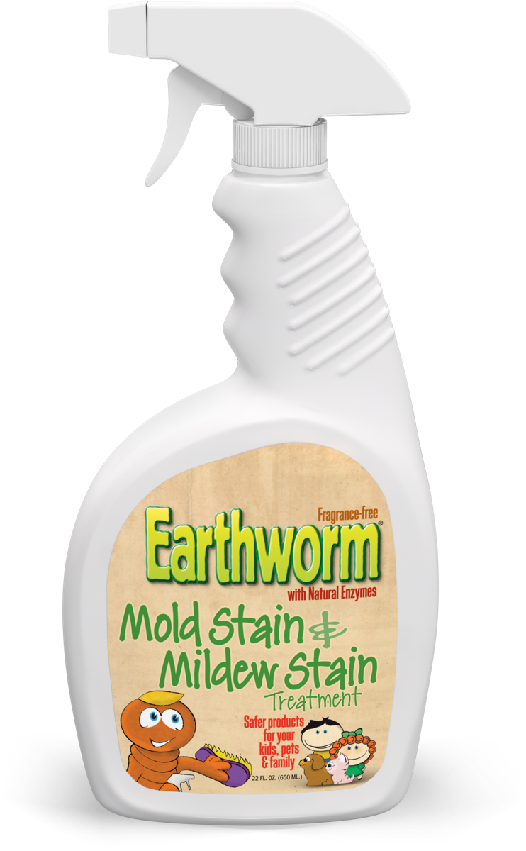 Earthworm mold and mildew stain remover 32oz spray bottle