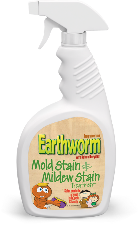 Earthworm mold and mildew stain remover 32oz spray bottle